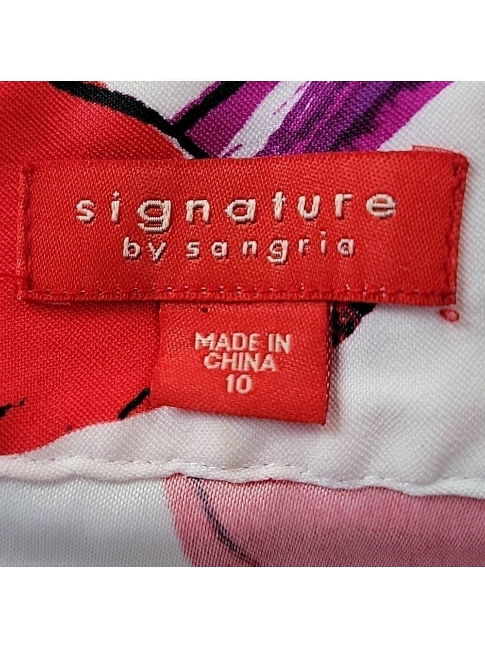 Signature by Sangria Oversized Floral Print Sheath Dress Size 10 EUC - Picture 6 of 10